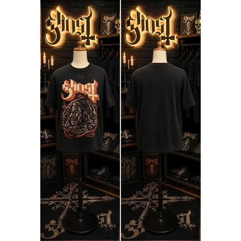 Ghost Band T-Shirt LG Black Opus Eponymous Graphic Rock Metal Tee